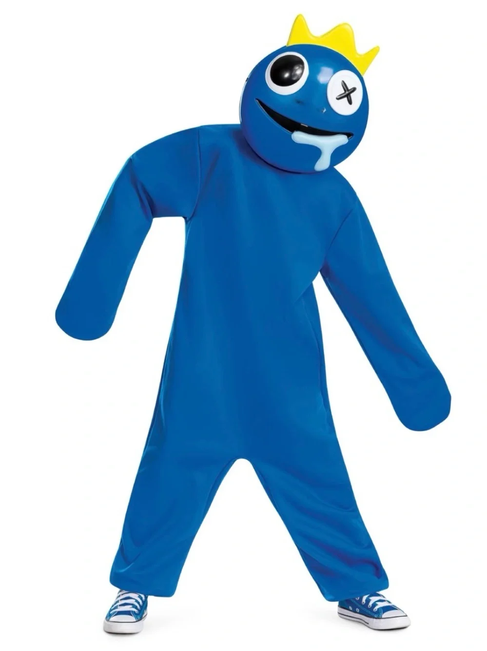 Disguise Rainbow Friends Blue Costume Kids Size 7-8 Headpiece Official Halloween